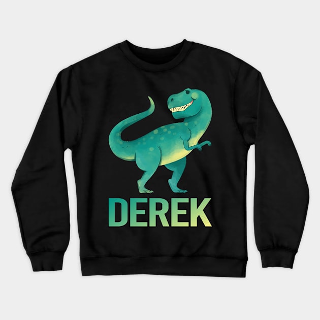 Happy Dinosaur - Derek Name Crewneck Sweatshirt by Atlas Skate